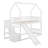 Twin Over Twin Size House Bunk Bed With Convertible Slide And Storage Staircase,Bedroom Multifunctional Wood Bed Frame W/Full-Length Guardrails-850010921