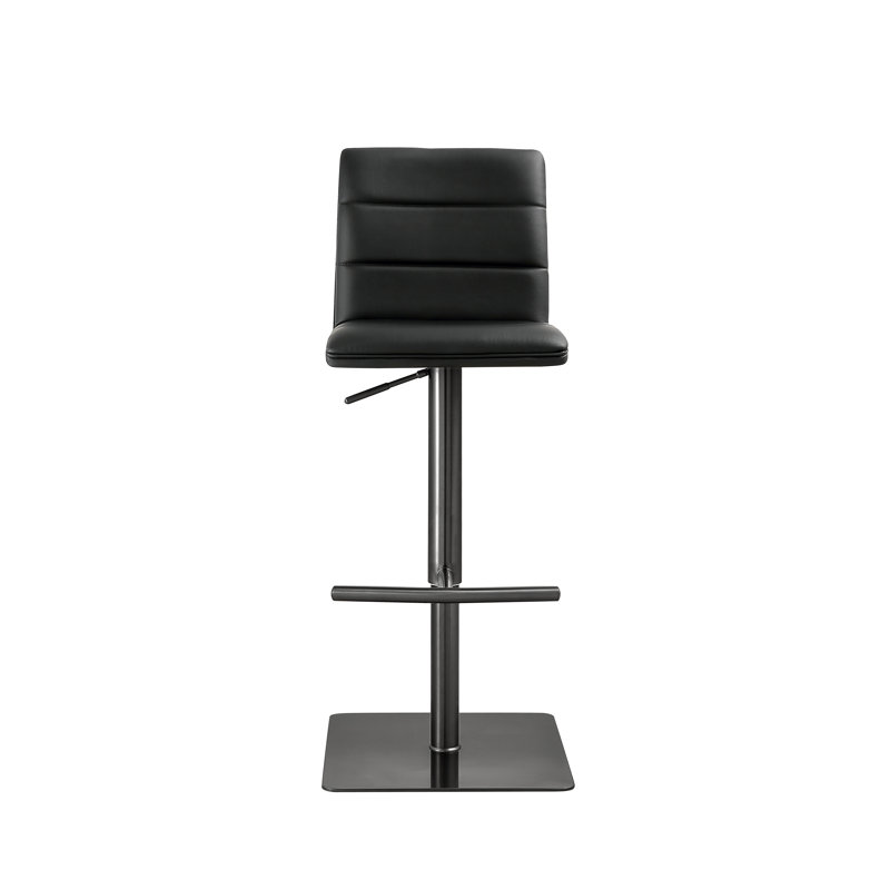 Tabouret tournant à hauteur réglable Kristen, Noir, Ébène
