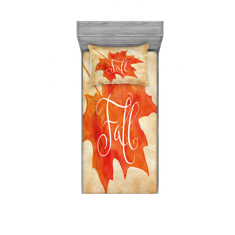 Ensemble de draps Vivid Maple Leaf, Ensemble de draps pour lit simple TG avec drap-hou