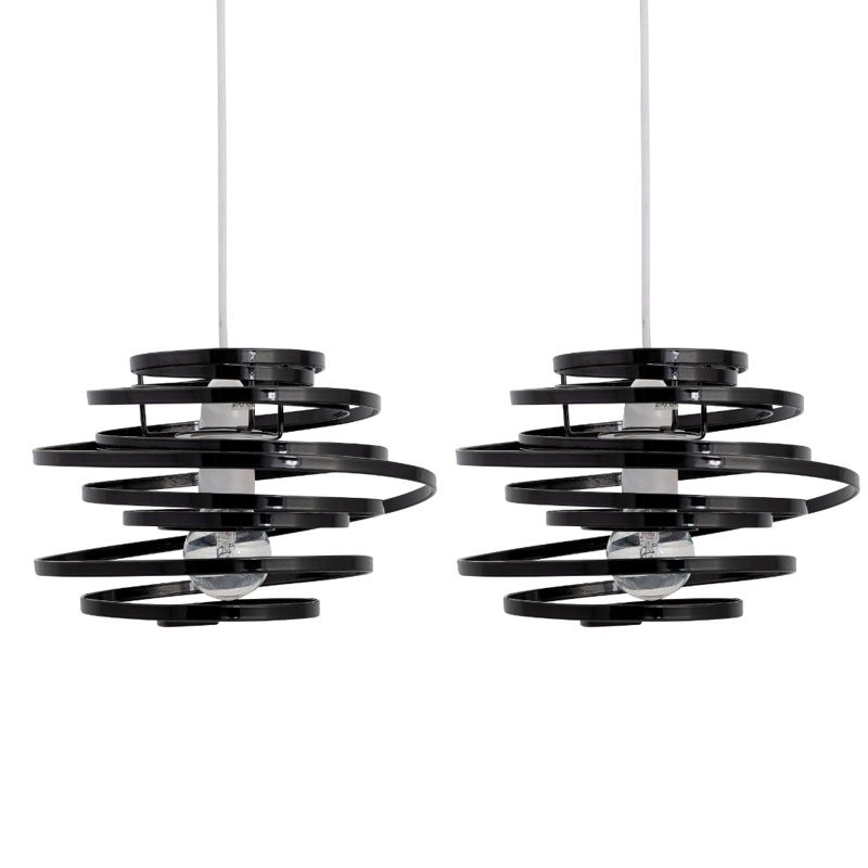 25cm H Metal Novelty Pendant Shade ( Uno ), Black