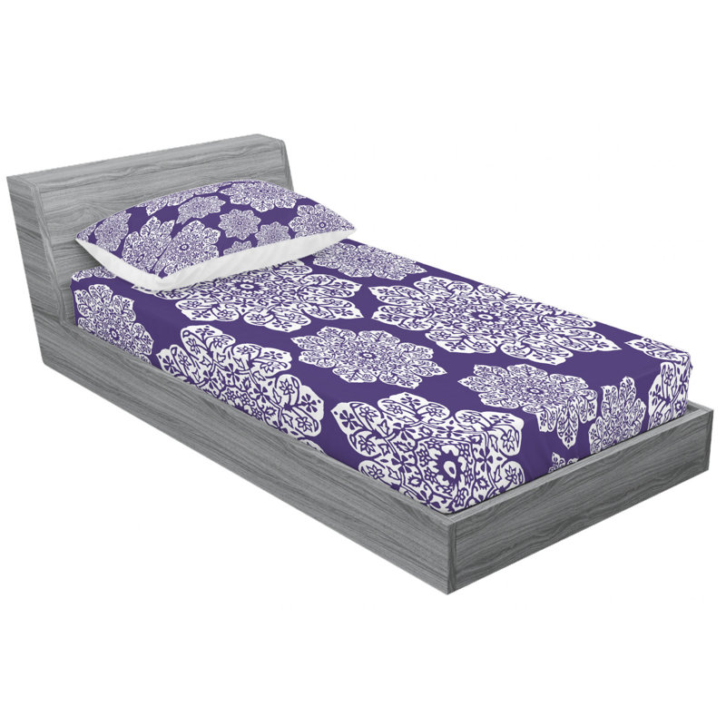 Microfiber Floral Sheet Set, Twin XL Sheet Set with Fitted Sheet