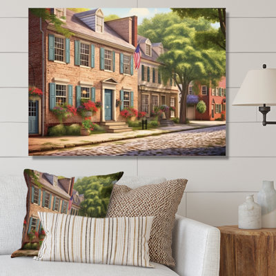 «Delaware 1950S Village I», reproduction d'art sur toile