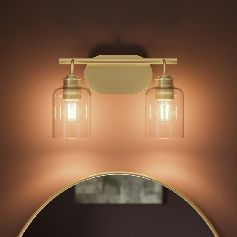 Ensemble de meuble-lavabo à deux lumières Reines, Or brossé, 2 Lights