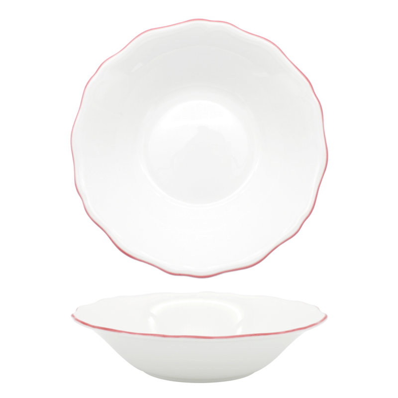 Amelie Bone China Dining Bowl, Roseate/White