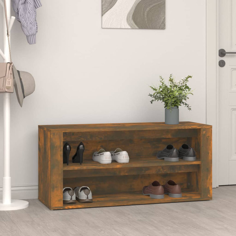 8 Pair Shoe Storage, Smoked Oak