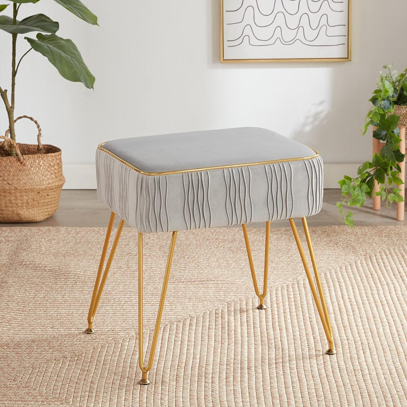 Tabouret d'appoint Nekita Steel, Gris clair