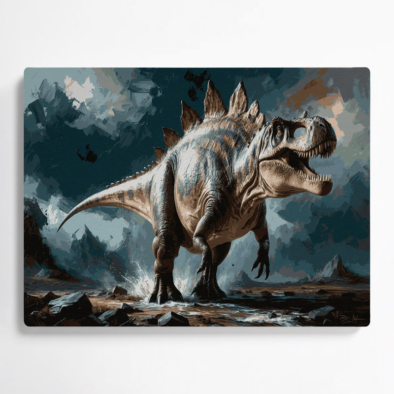 «Dinosaur Spinosaurus», art mural en métal noir, H 11 po x l 14 po
