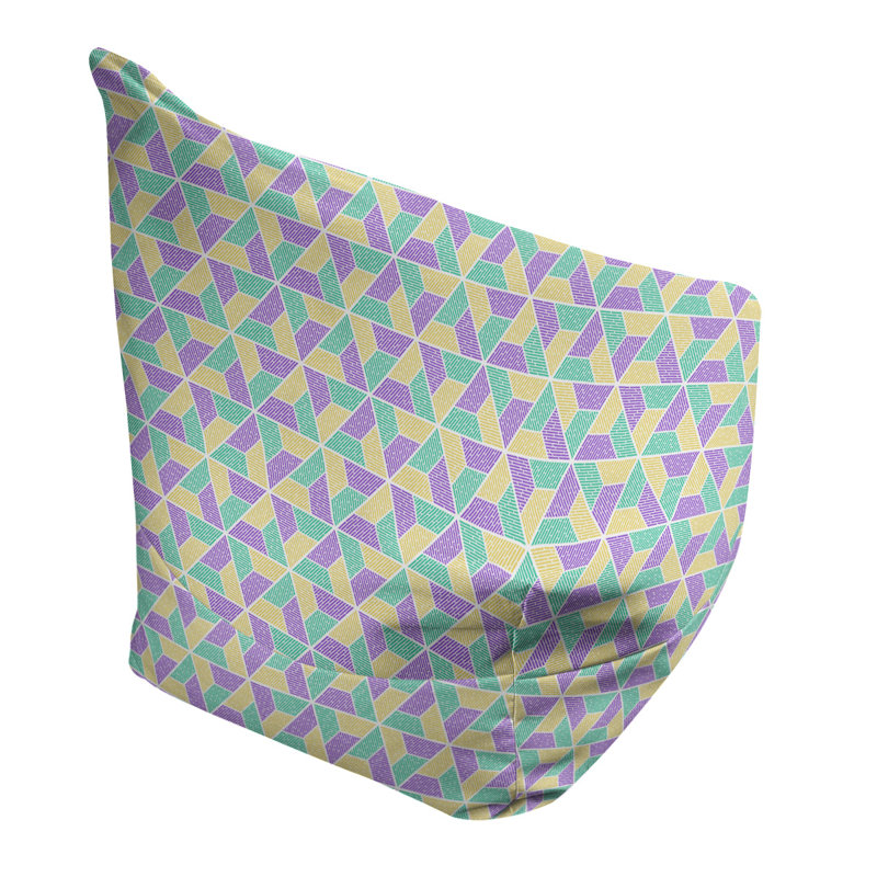 Leffel Bean Bag, Bean Bag Chair, 27" H x 30" W x 25" D, Sea Green/Slate Blue/Dark Khaki