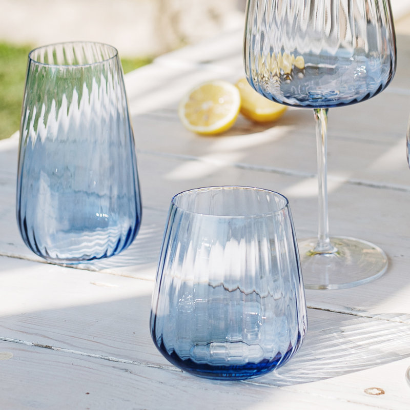 Francesca 16oz. Stemless Wine Glass, Blue