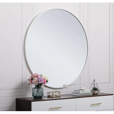 Mensaidas Round Aluminum Frame Mirror