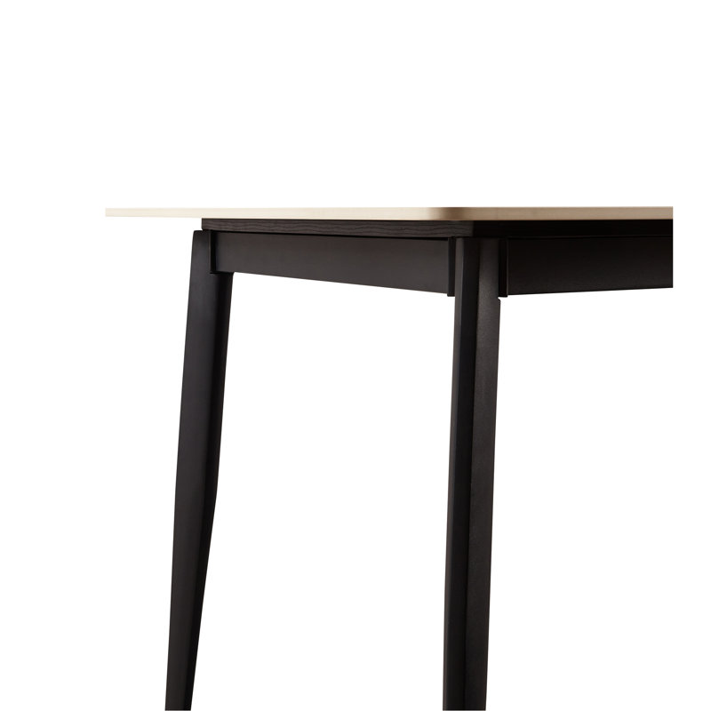Table de salle à manger rectangulaire en porcelaine blanche avec pieds en métal