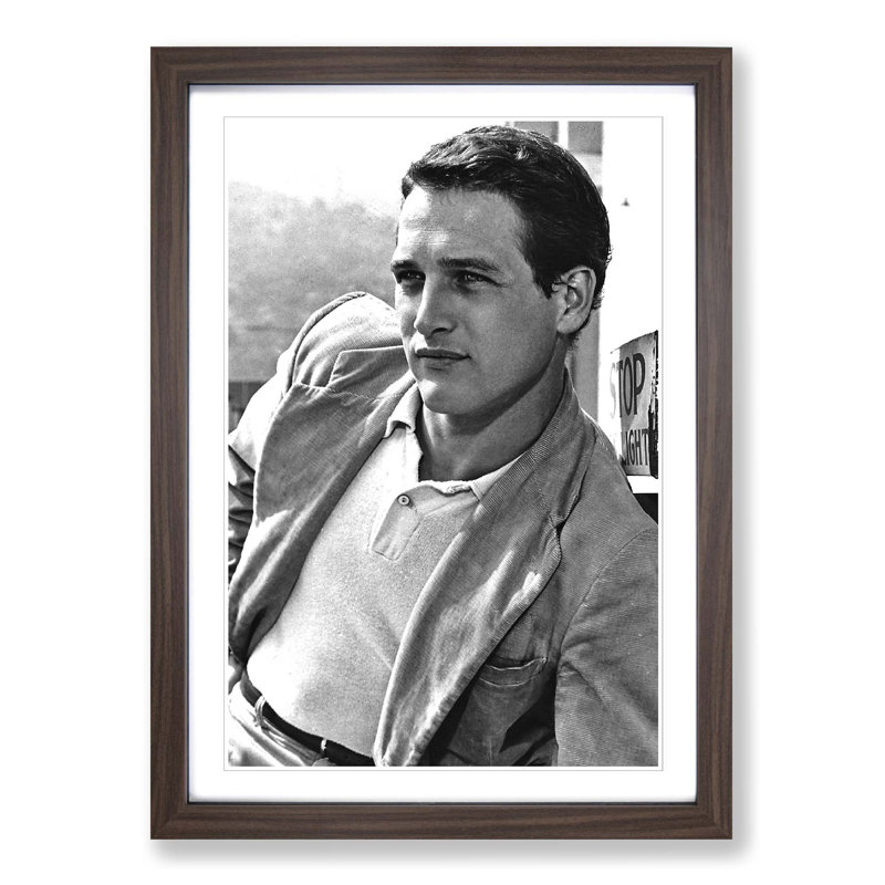 Paul Newman Framed Photographic - Framed Print, Walnut