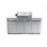 Îlot de cuisine d'extérieur compact en acier inoxydable avec comptoirs en granite blanc l 70 po x P 24 po x H 46 po Mont Alpi Premium Garantie à vie