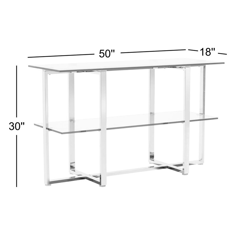 Console en verre de 50 po de largeur