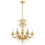 Milano 6 Light 24in x 26.5in Chandelier in Etruscan Gold with Clear Radiance Crystals