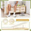Banc de rangement en bambou avec assise rembourrée, 3 tiroirs, organisateur d'entrée pour chambre, garde-robe et couloir