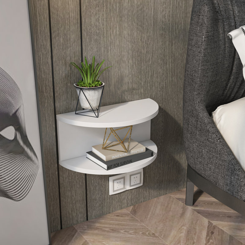 Cydelia 45cm W Manufactured Wood Bedside Table, White