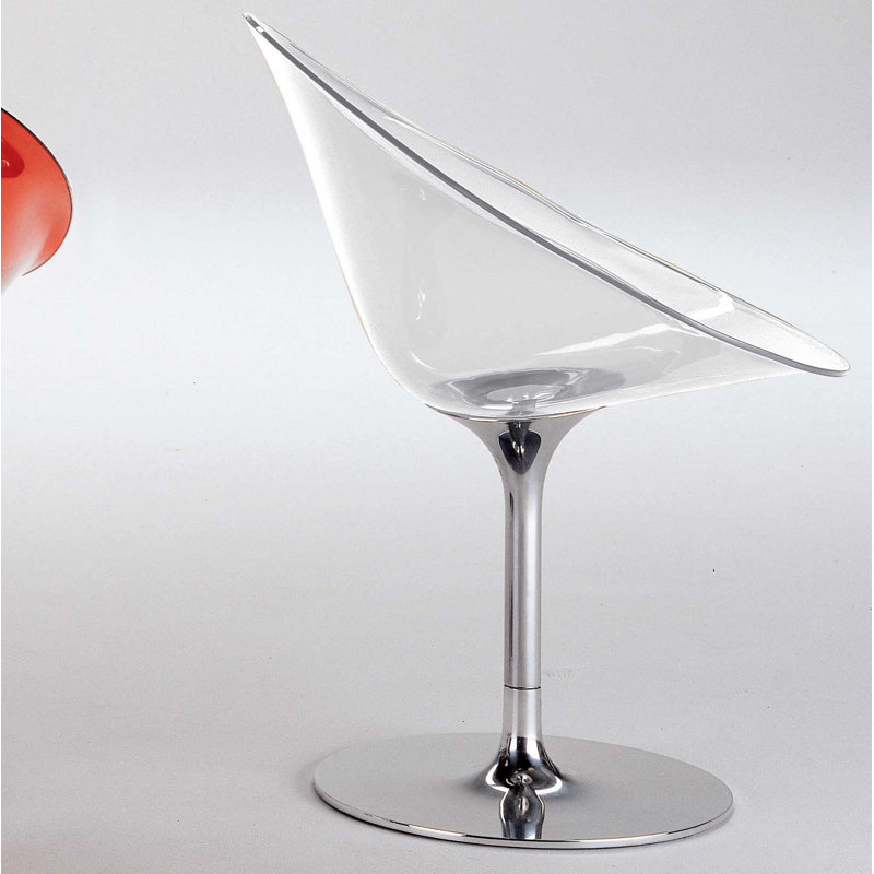 Ero|S| Swivel Papasan Chair, Transparent Crystal Clear, Swivel