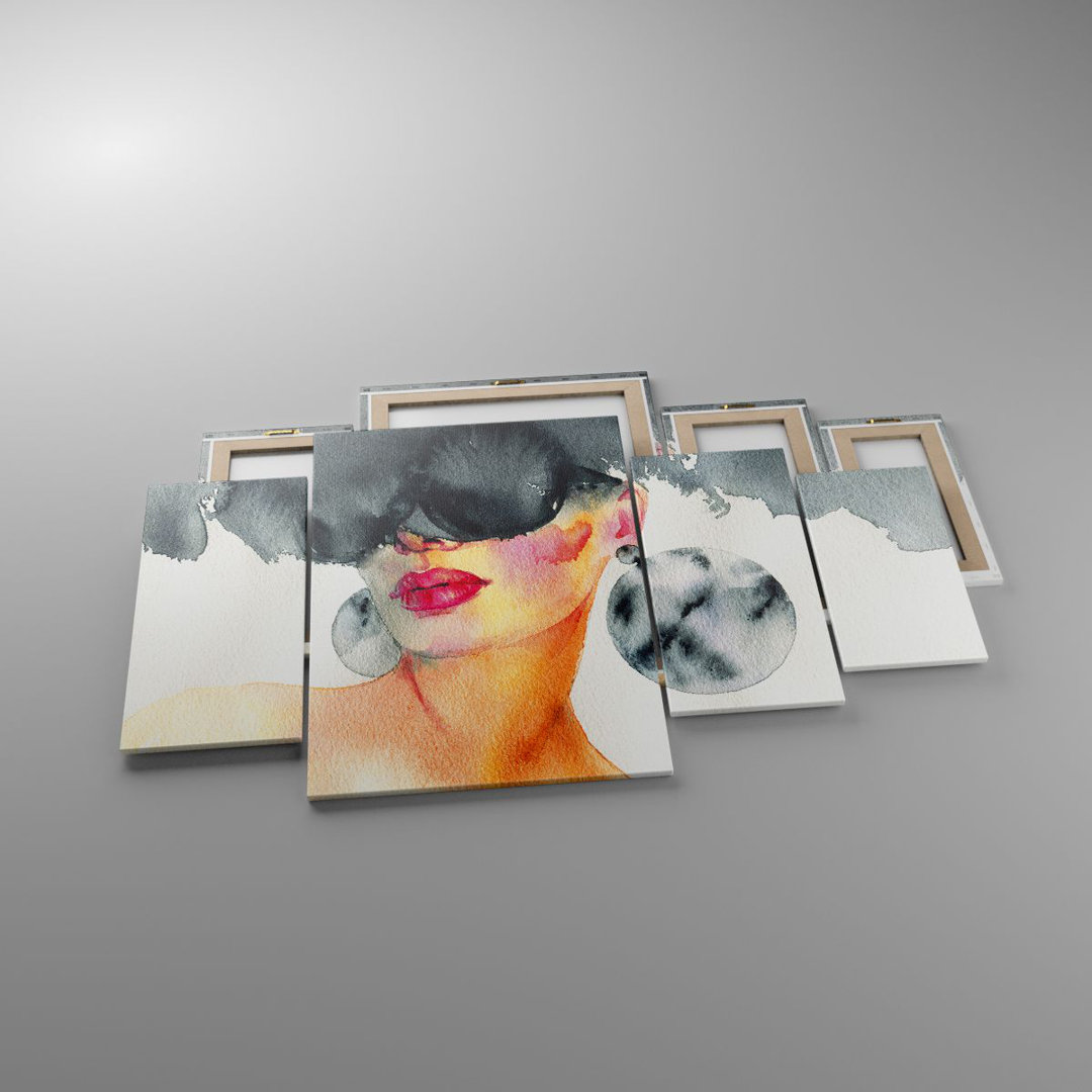 4-tlg. Leinwandbilder-Set Watercolour Model Glasses