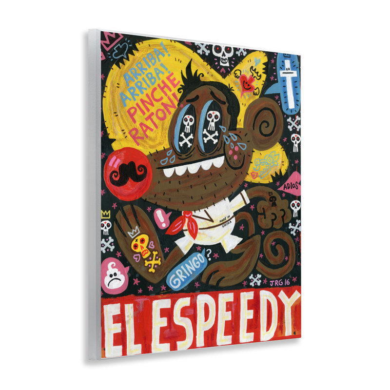Plaque décorative El Speedy, collage par Jorge R. Gutierrez