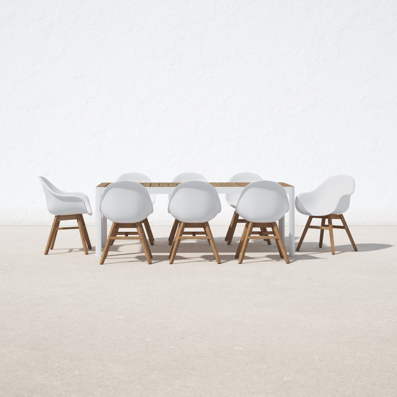 Anautica 82" Eucalyptus Patio Dining Set