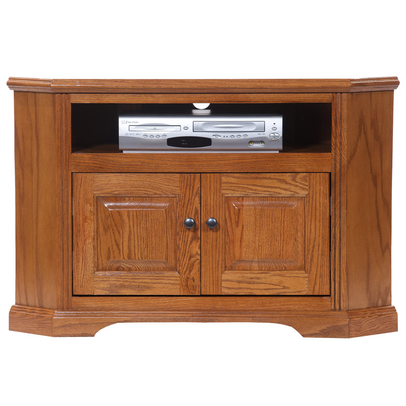 Maquoketa Unfinished Corner TV Stand for TVs up to 43", Classic Bourbon