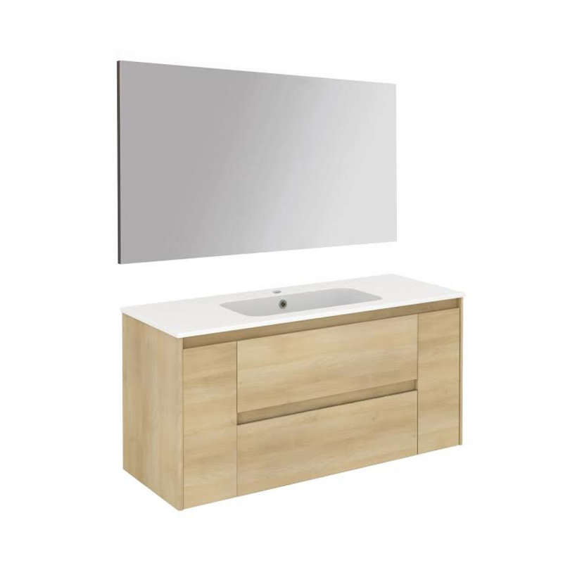 Ambra 47.4'' W Single Vanity with Mirror, Nordic Oak