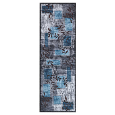 Machine Washable Rug with Rubber Backing for Living Room Modern Non-Slip Dining Room Rug Easy-Cleaning Geometric Floor Carpet for Bedroom Hallway Kitchen Office Playroom