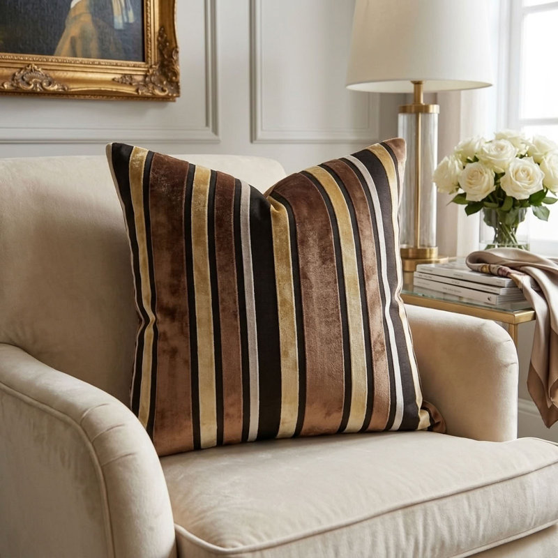 Oreiller de luxe fait à la main Macédoine, 18" x 18", Coussin décoratif