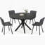Table de salle à manger de 47 pouces pour 4 à 6 personnes, table de cuisine moderne Mid-Century avec base robuste, table de salle à manger en bois pour la salle à manger de cuisine (noir)