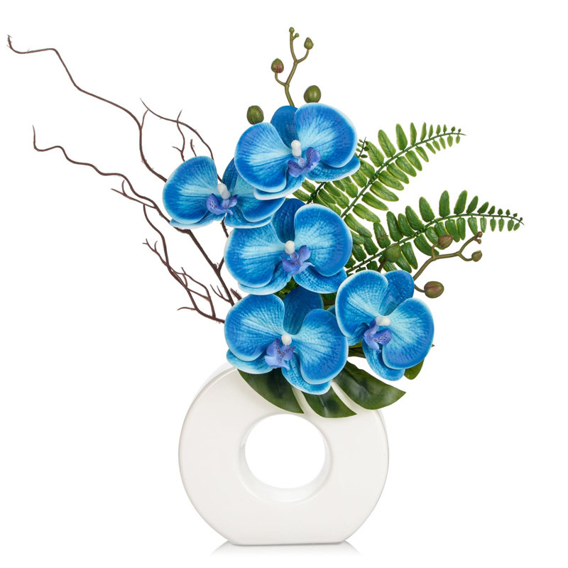 Arrangement in Vase, Blue, White