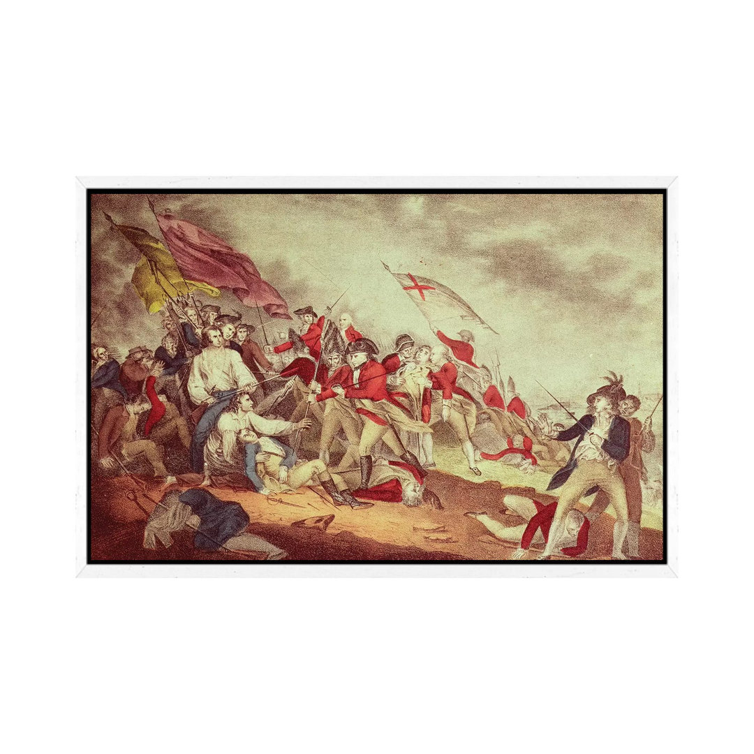 Battle At Bunker's Hill von Currier & Ives - Galerie-umwickelte Leinwand Giclée auf Leinwand