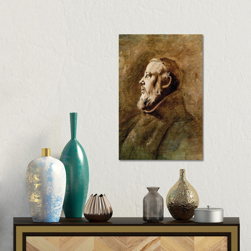 Bust Portrait Of A Monk In Profile by Anselm Feuerbach - Gallery-Wrapped Canvas Giclée on Canvas, Wrapped Canvas