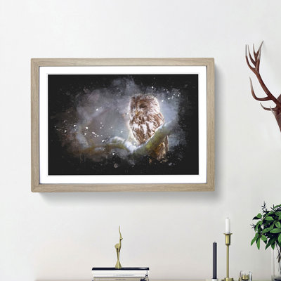 Owl upon a Tree Branch - Picture Frame Graphic Art Print