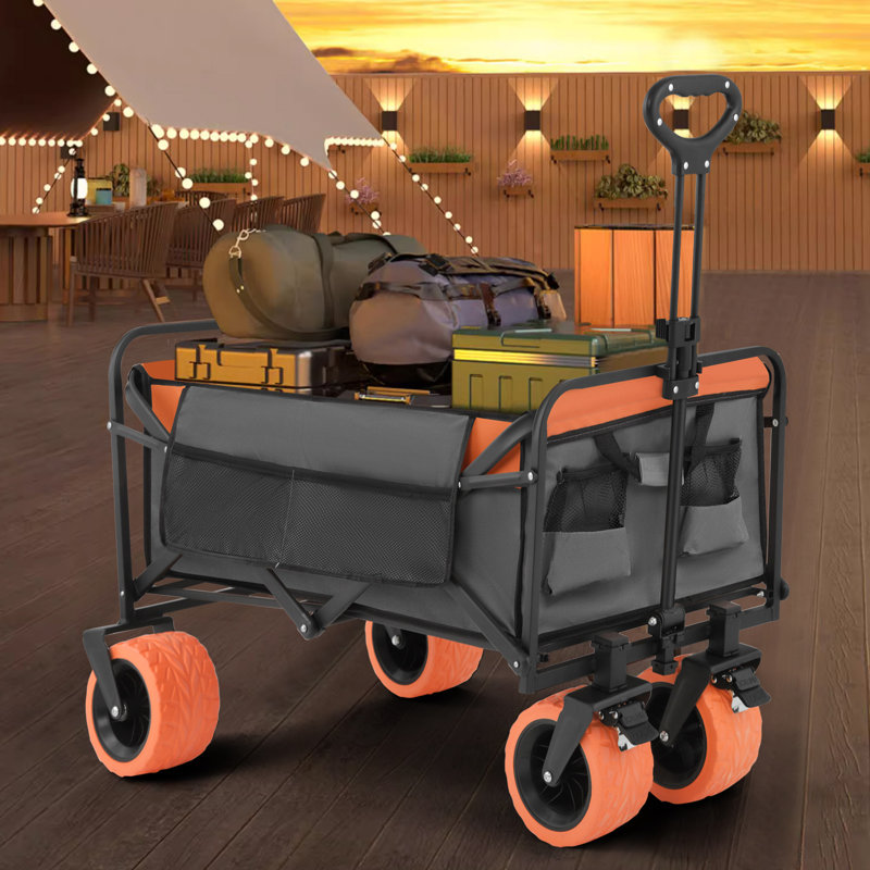 29.13'' H x 20.08'' W Utility Cart, Grey/Orange