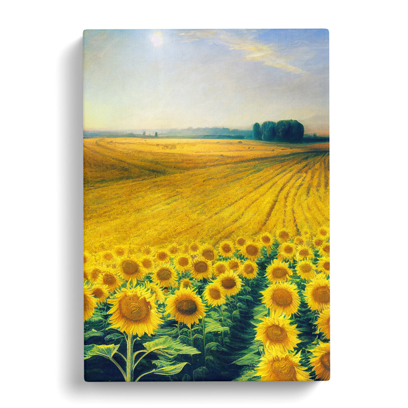 Mio Sunflower Field Meadow - Wrapped Canvas, 76cm H x 50cm W