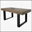 Table de salle à manger rectangulaire extensible pour 6 à 10 personnes avec effet de bois vieilli et finition noire, 160 à 200 cm-1378374779