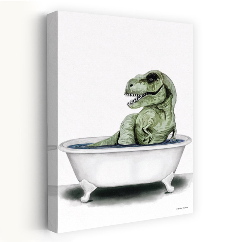 Dino Bath III, art contemporain fantaisiste, H 36 po x l 24 po