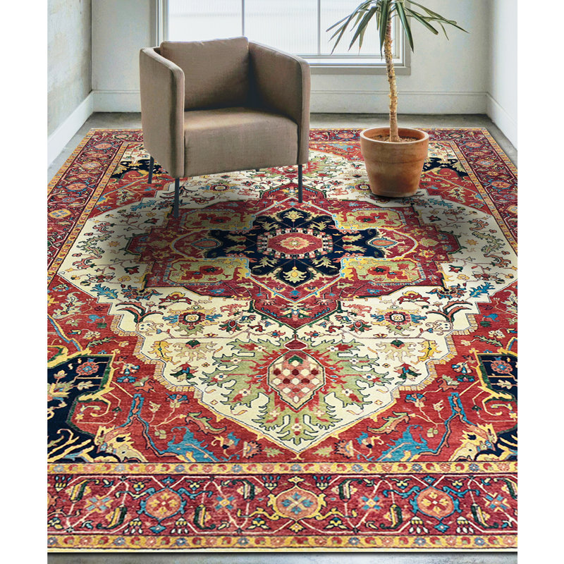 Elegant Wool Oriental Area Rug, Rectangle 9' x 12'
