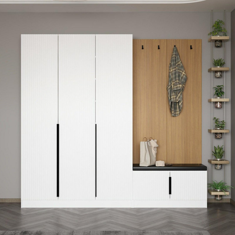 Nichlas Hall Tree 225cm Wide, White
