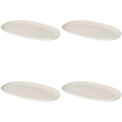 Set of 4 Oval Platter 10.5"Aquarius Oyster