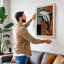 Leaping Dolphin Mid-Century - Wrapped Canvas-1041829197-1041829237