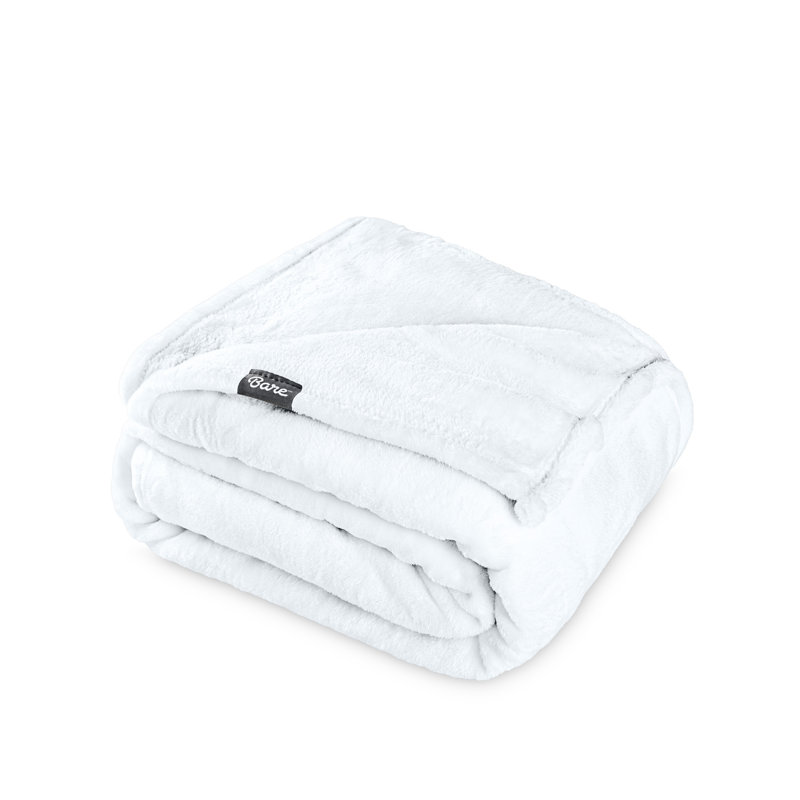 Bare Home Microplush Fleece Blanket - Fuzzy, Warm, Bed/Throw Blanket, Twin, White