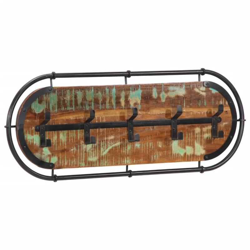 Solid Wood Wall Mounted Coat Rack, Multicolour