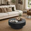 Table basse ronde ronde avec rangement Table d'appoint moderne en placage de bois massif pour table de salon, chambre à coucher, appartement ou bureau-1281664690-1308372029