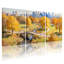 Scène et paysages urbains, parc d'automne, paysage urbain, pont, arbres, chemin, ciel, ensemble de 3 impressions sur toile-124103165