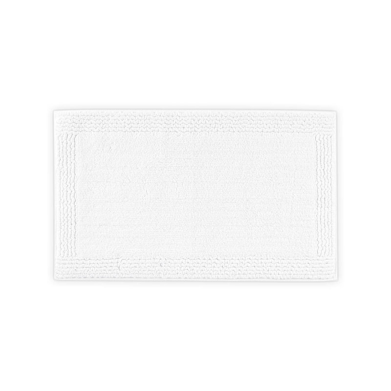 1 tapis de bain réversible 100% coton touffeté 3000 g / m² blanc, Simple - l 24 po x L 36 po, Blanc
