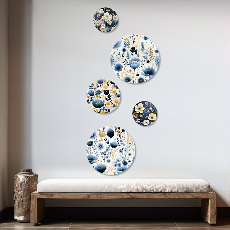 Avera - Ensemble de 5 reproductions d'art floral