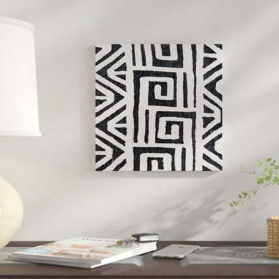 «Mudcloth White Geometric Design VIII», impression sur toile