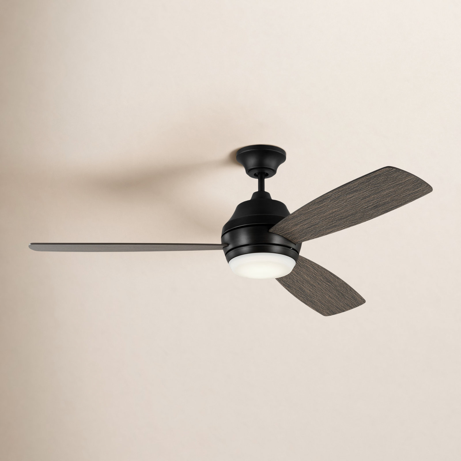 Rivers 52'' 3 Blade Ceiling Fan with LED Light Kit, Light Gray Weathered Oak, Aged Pewter